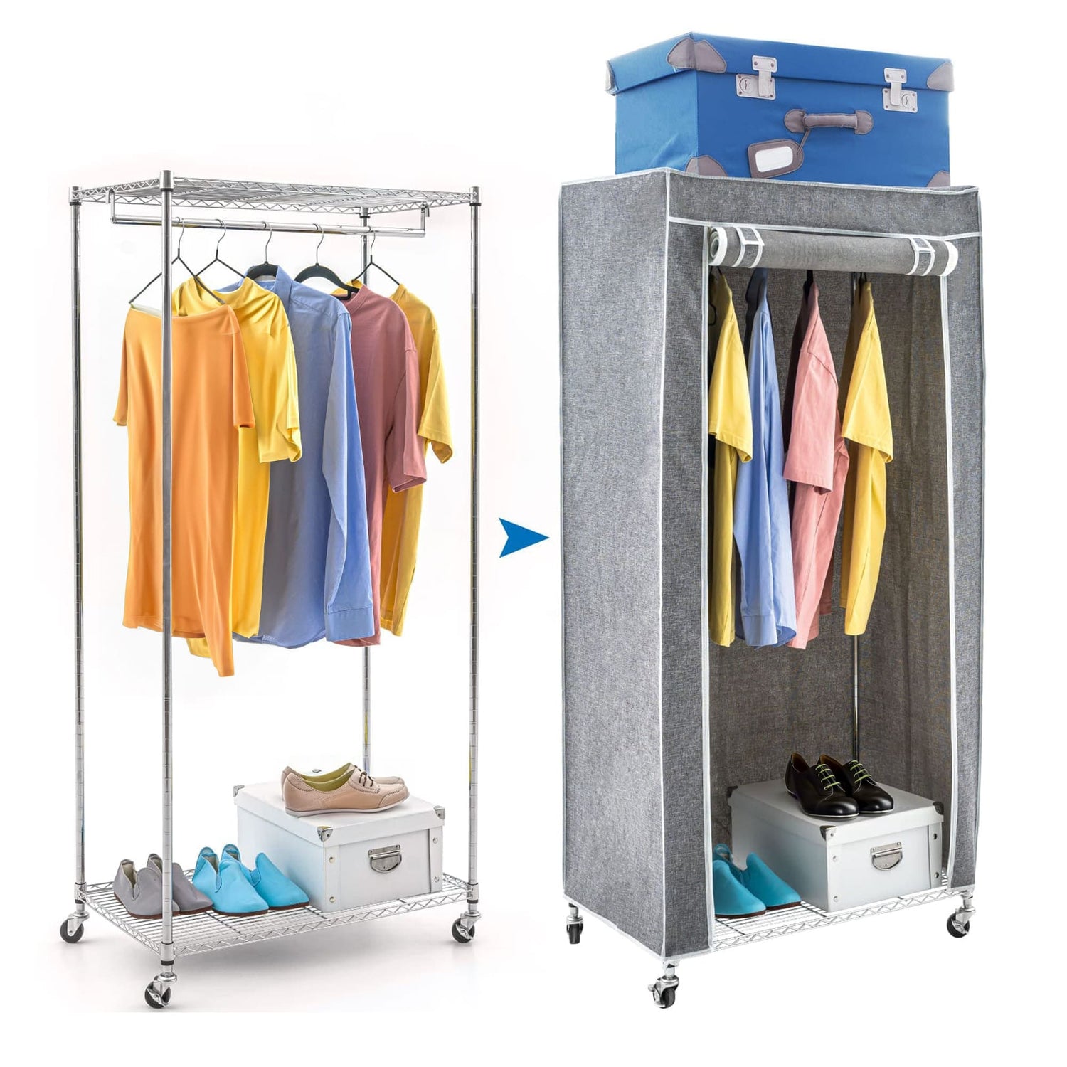 Kleiderschrank Stoff, Faltschrank, Stoffschrank Stabil, Stoffkleiderschrank Stabil, Schwerlast Faltschrank