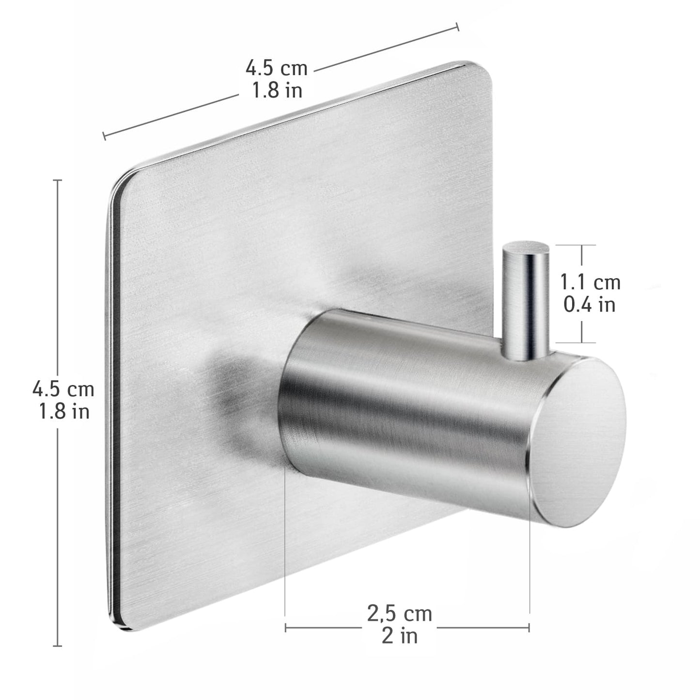 Tatkraft Edelstahlhaken, Selbstklebend & Rostfrei, Hält bis zu 8kg, 6er/4er Set