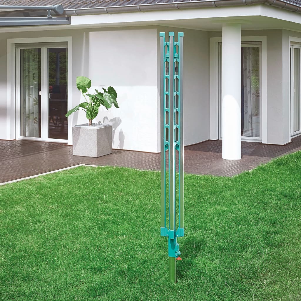 Wäschespinne, Wäscheständer, Hohe 1,35 m - 1,8 m, Leinenlänge 50 m, Wäschetrockner, Metall, Leifheit LinoPush 500, 4