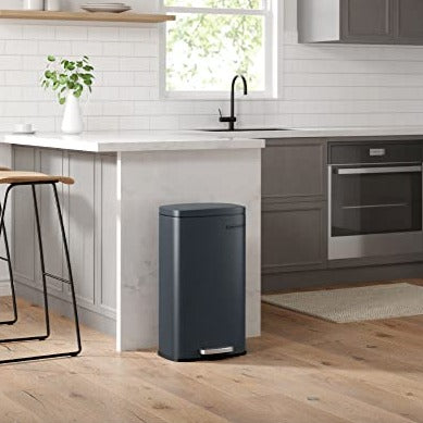 Mülleimer, für die Küche, 30 L, Abfalleimer, mit Pedal, Treteimer, mit Inneneimer, Klappdeckel, Softclose, SONGMICS, 2