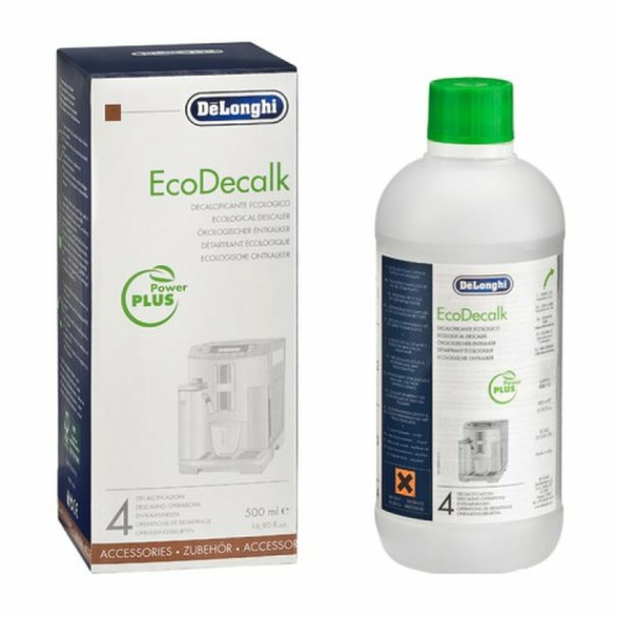 De'Longhi EcoDecalk Entkalker SER3018, 500ml, Entkalker Kaffeemaschine, Entkalker Kaffeevollautomat, Pflanzliche Inhaltsstoffe