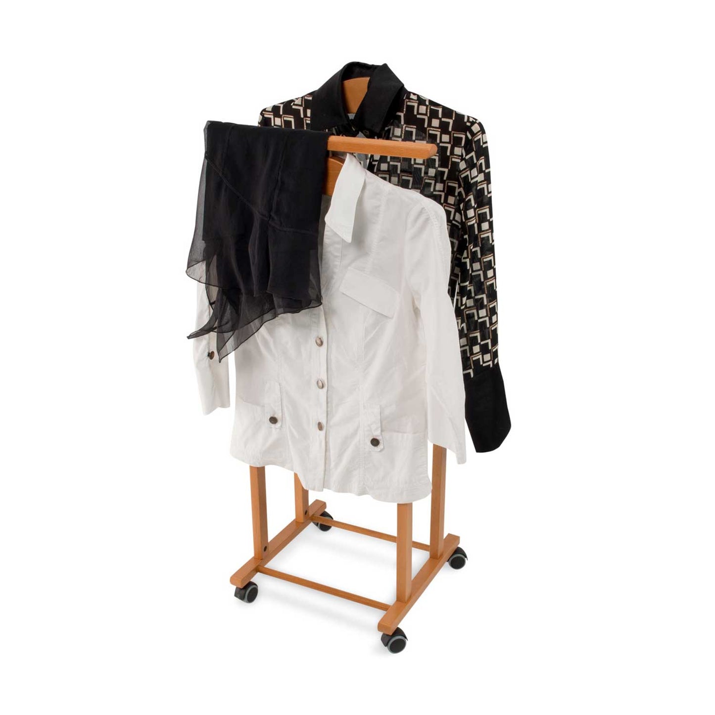 Herrendiener, Stummer Diener Holz, Schlafzimmerdiener TRENDY, Bestehend aus 2 Bügeln und 1 Hosenständer, ARIT, 6