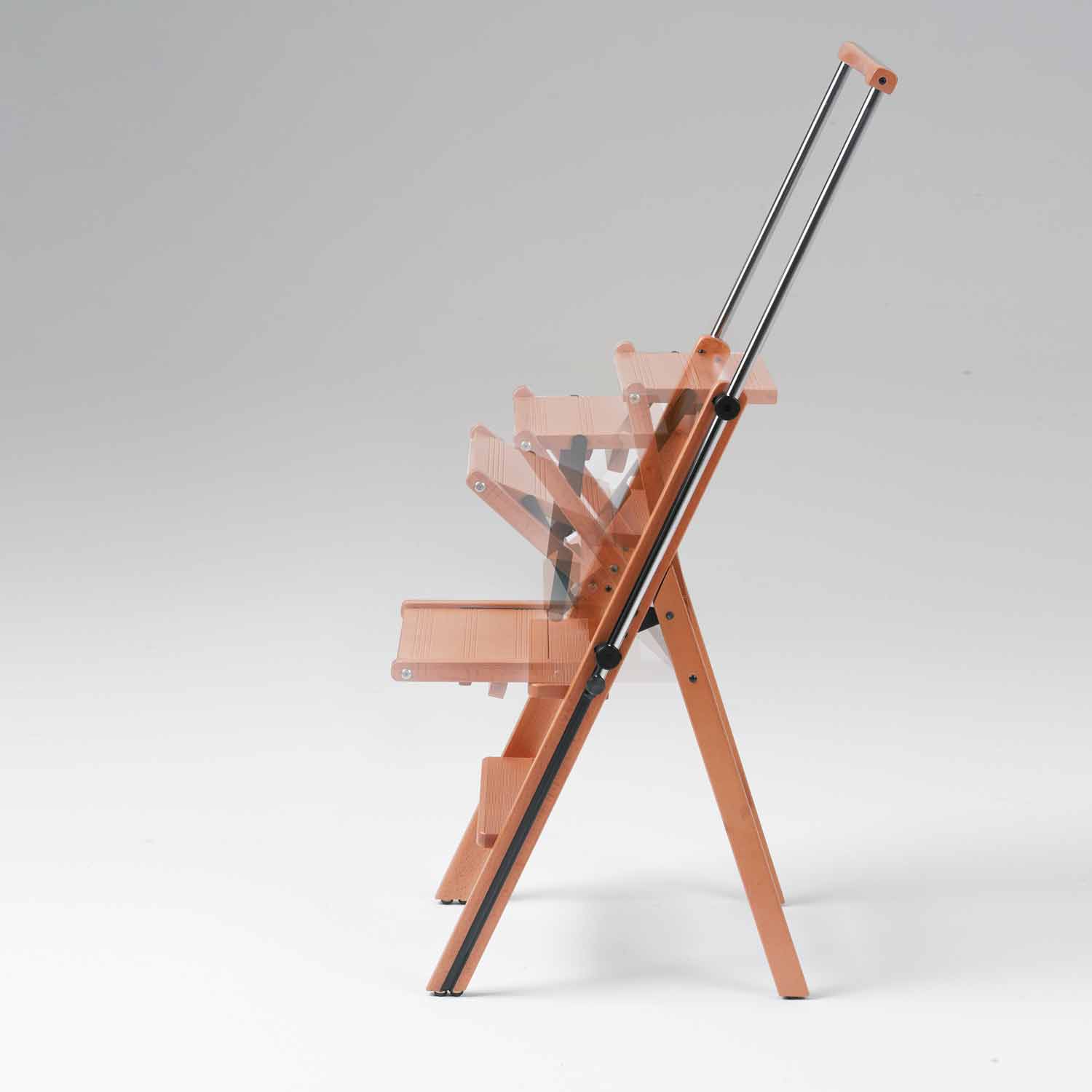 Leiter, Trittleiter, Trittleiter 4 stufen, Trittleiter Holz, umwandelbarer Stuhl, mit Sicherheitssystem, ELETTA, 2