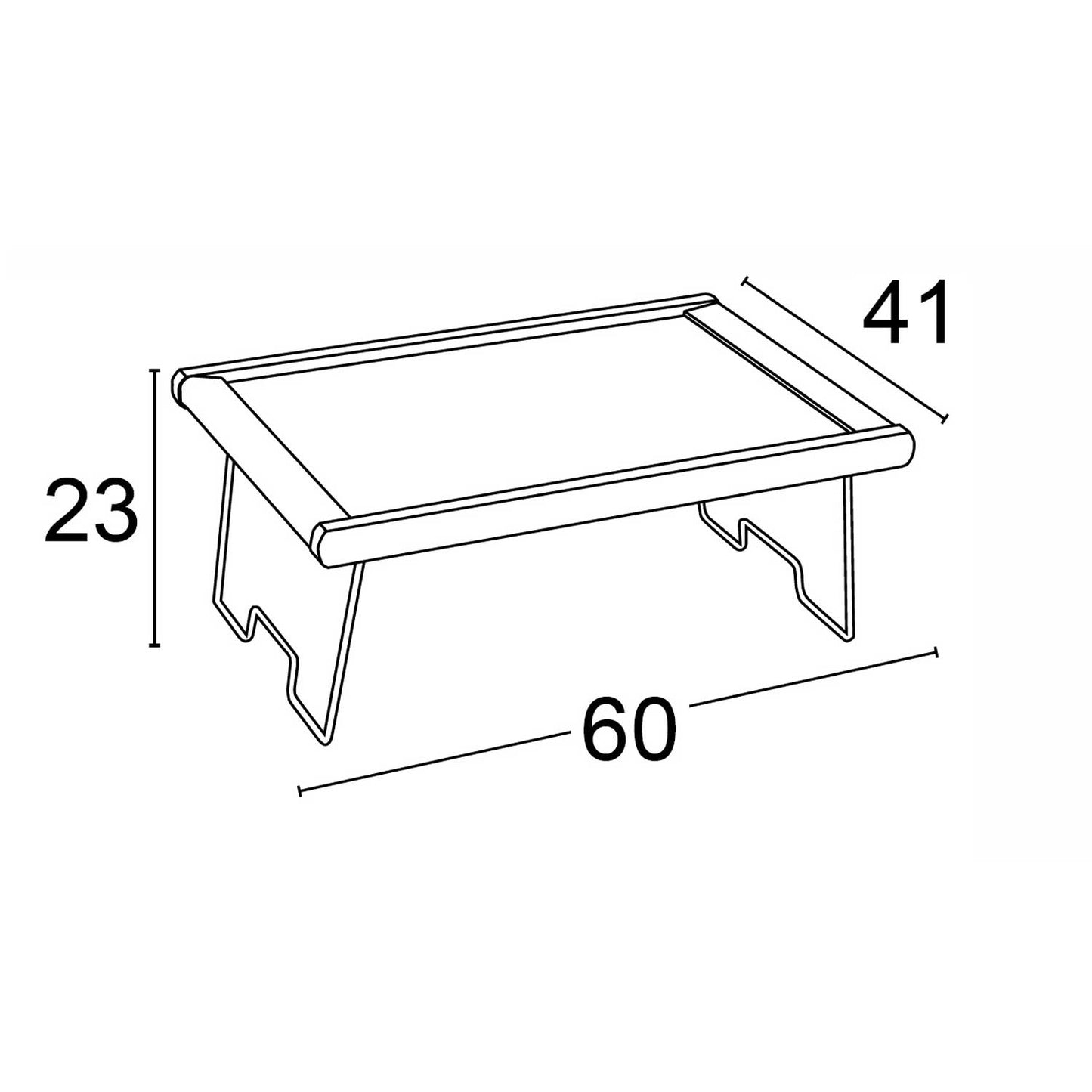 Servierplatte MELFO, Bettablage, Platte laminiert, Gestell Buche massiv - Farbe Kirsche, ARIT, 2