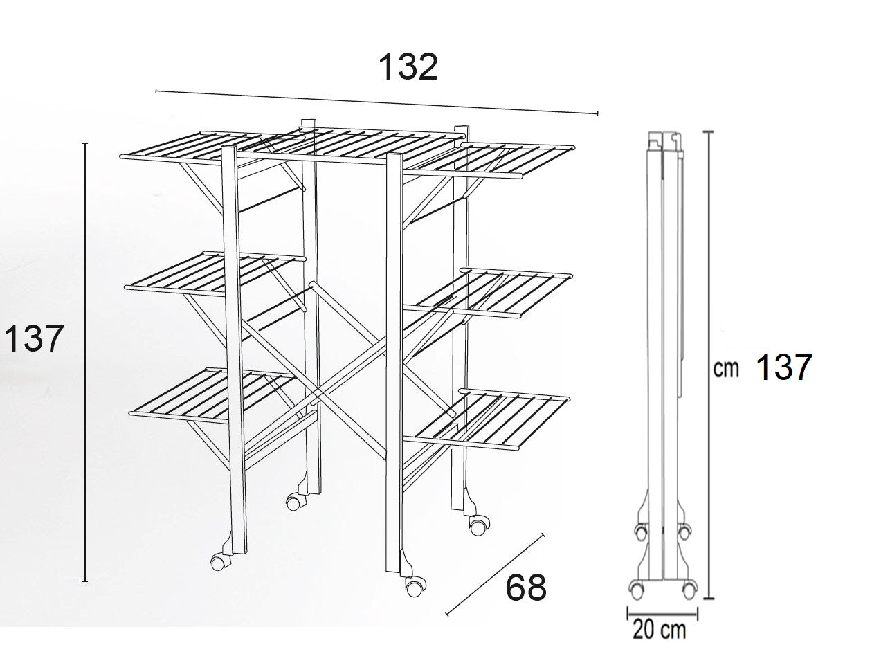 Wäscheständer Ausziehbar, Wäscheständer Holz, mit Rädern, Flügelwäschetrockner, Klappbar, 32 m Trockenraum, Aquilone, 6