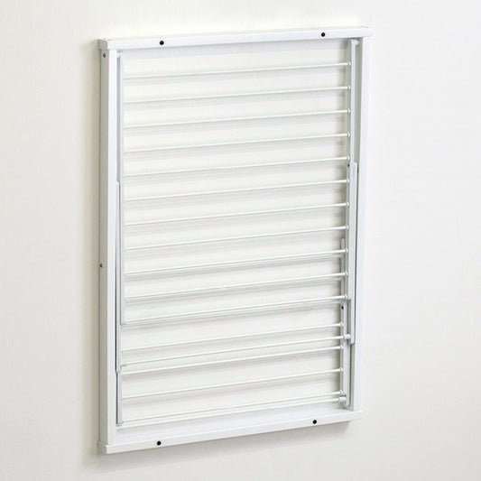 Wäscheständer wand, Trockengestell für die Wand KEVIN, 11 Meter Wäscheleine, einfach an der Wand zu befestigen, Farbe Weiß, 3