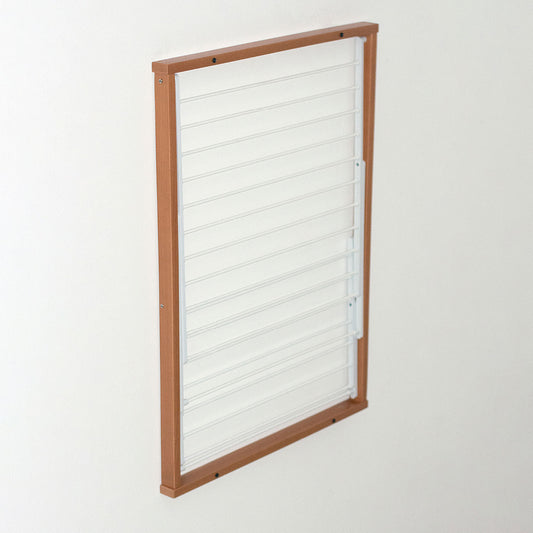 Wäscheständer wand, Trocknungsgestell für die Wand KEVIN 11 Meter Wäscheleine einfach an der Wand zu befestigen Kirschbaum, 3