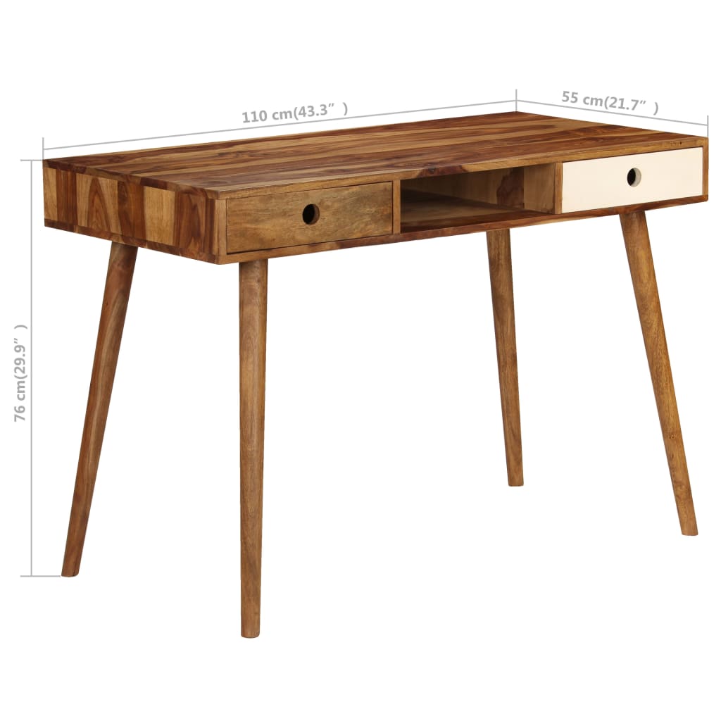vidaXL - Schreibtisch 110 x 55 x 76 cm Massivholz
