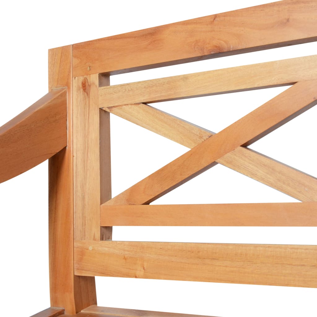 Sitzbank, Batavia-Sitzbank, und Rückenlehne, Bank zum Sitzen, Mahagoni Massivholz, 98 x 50 x 82 cm, Hellbraun, vidaXL, 5