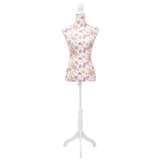 Damenbüste Schneiderpuppe Büste Torso Mannequin Baumwolle Weiß Rose, vidaXL, 2