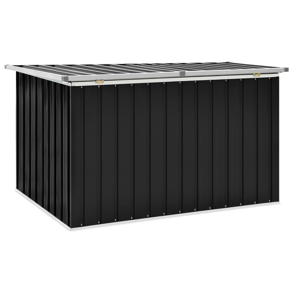 vidaXL - Gartenbox Metall, Gartenbox xxl, 149x99x93 cm, Werkzeugkasten, Aufbewahrungsbox garten, Gartentruhe, Verzinktem Stahl, Anthrazit