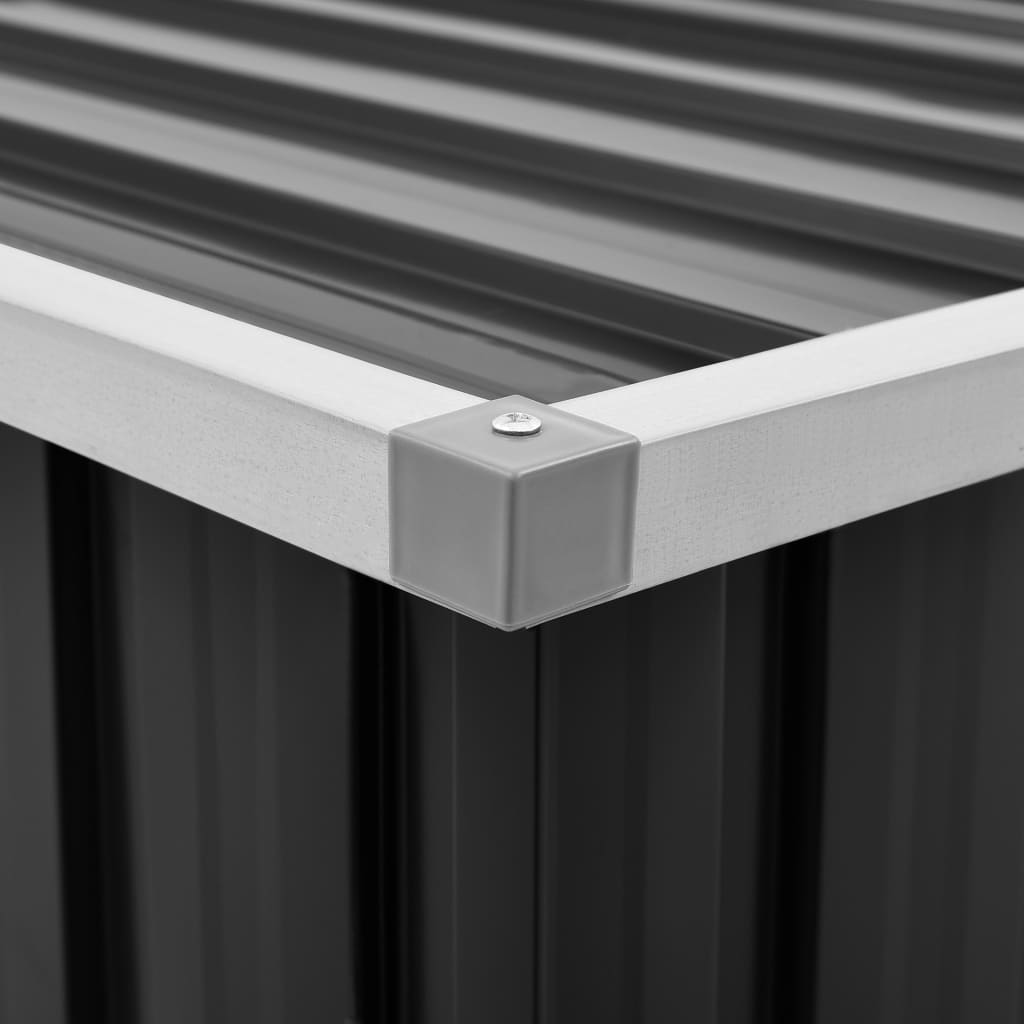 vidaXL - Gartenbox Metall, Gartenbox xxl, 149x99x93 cm, Werkzeugkasten, Aufbewahrungsbox garten, Gartentruhe, Verzinktem Stahl, Anthrazit