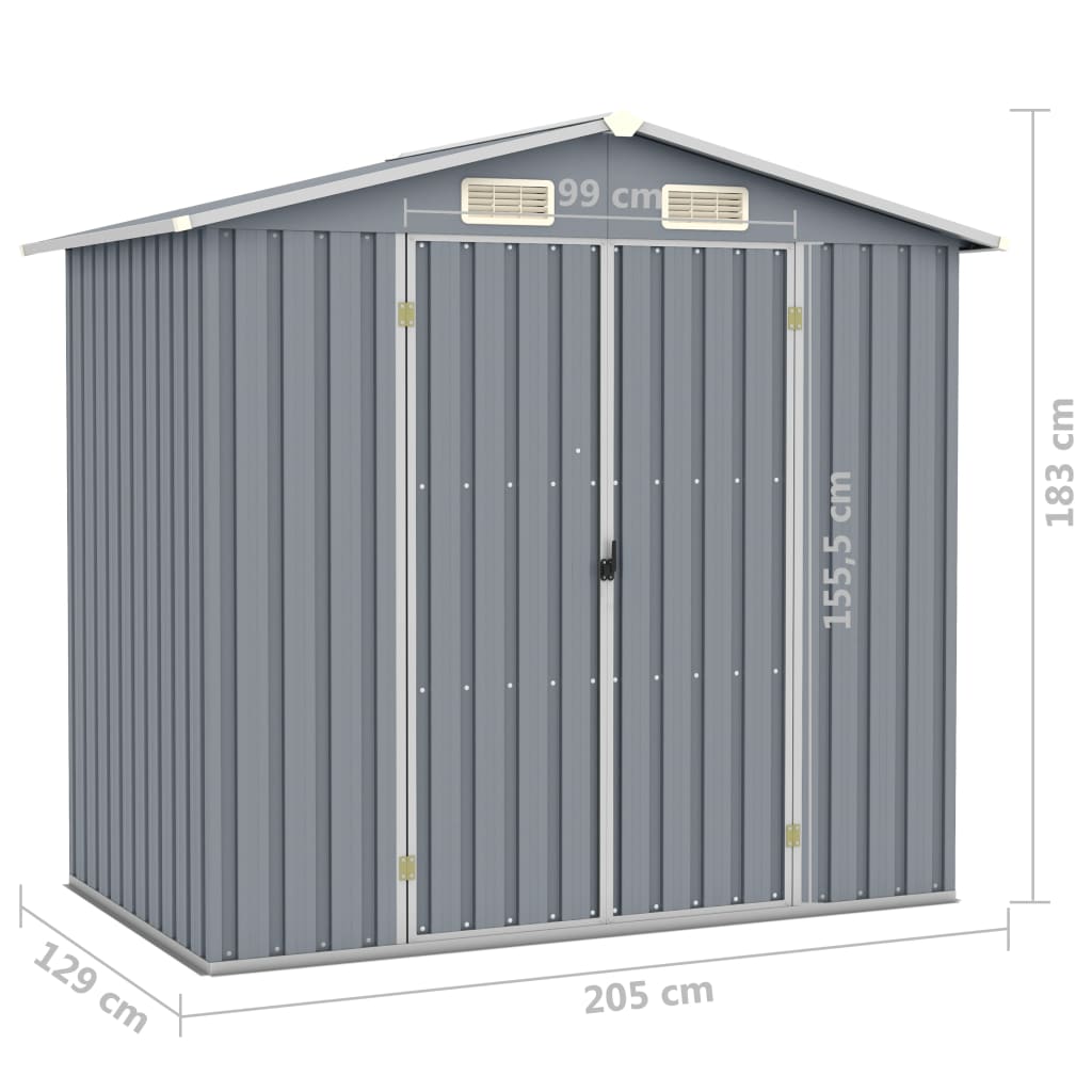 Geräteschuppen, Gartenschrank Wetterfest, Gerätehaus, Gerätehaus metall, Outdoor schrank, Verzinkter Stahl, vidaXL, 6