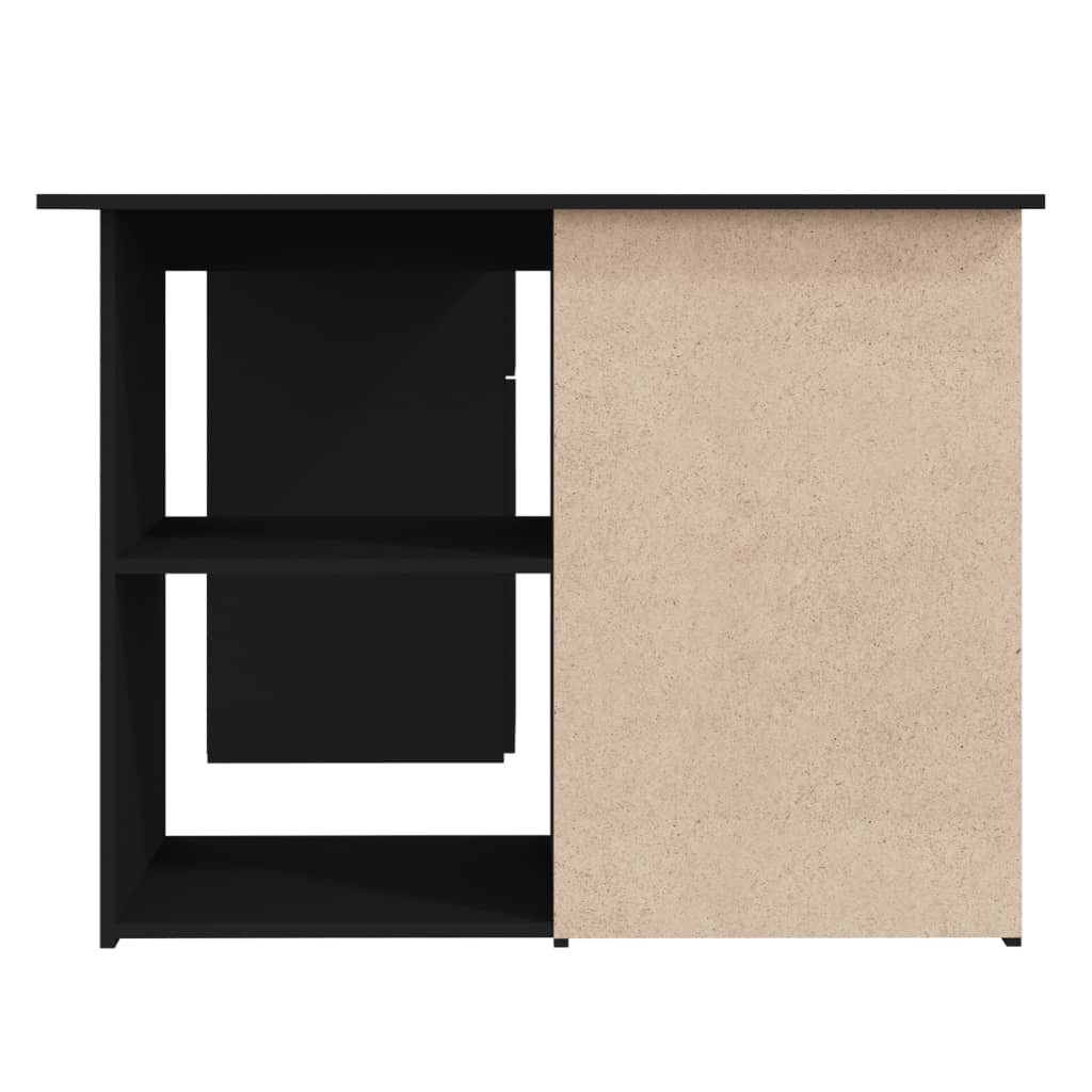 vidaXL - Eckschreibtisch Schwarz 145x100x76 cm Holzwerkstoff