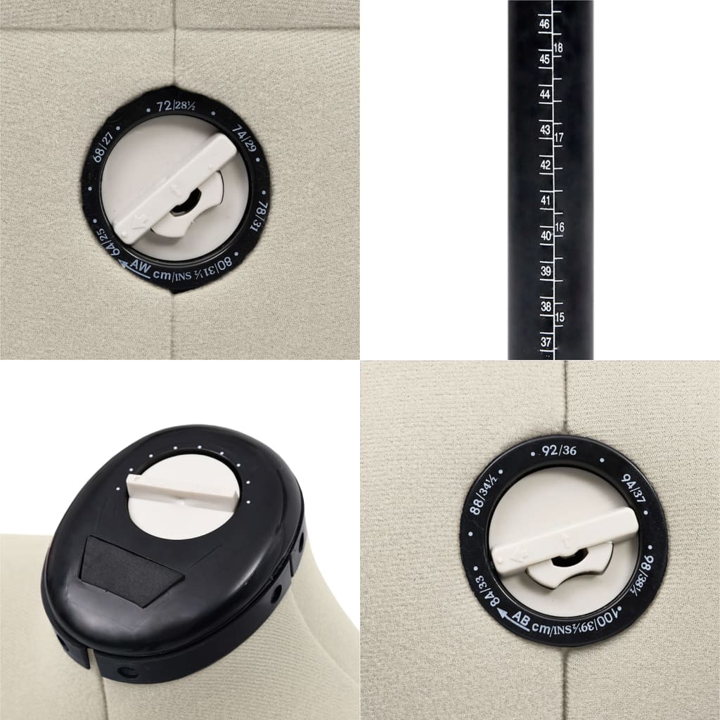 Schneiderpuppe Verstellbar Weiblich Creme S Größe 33-40, vidaXL, 7