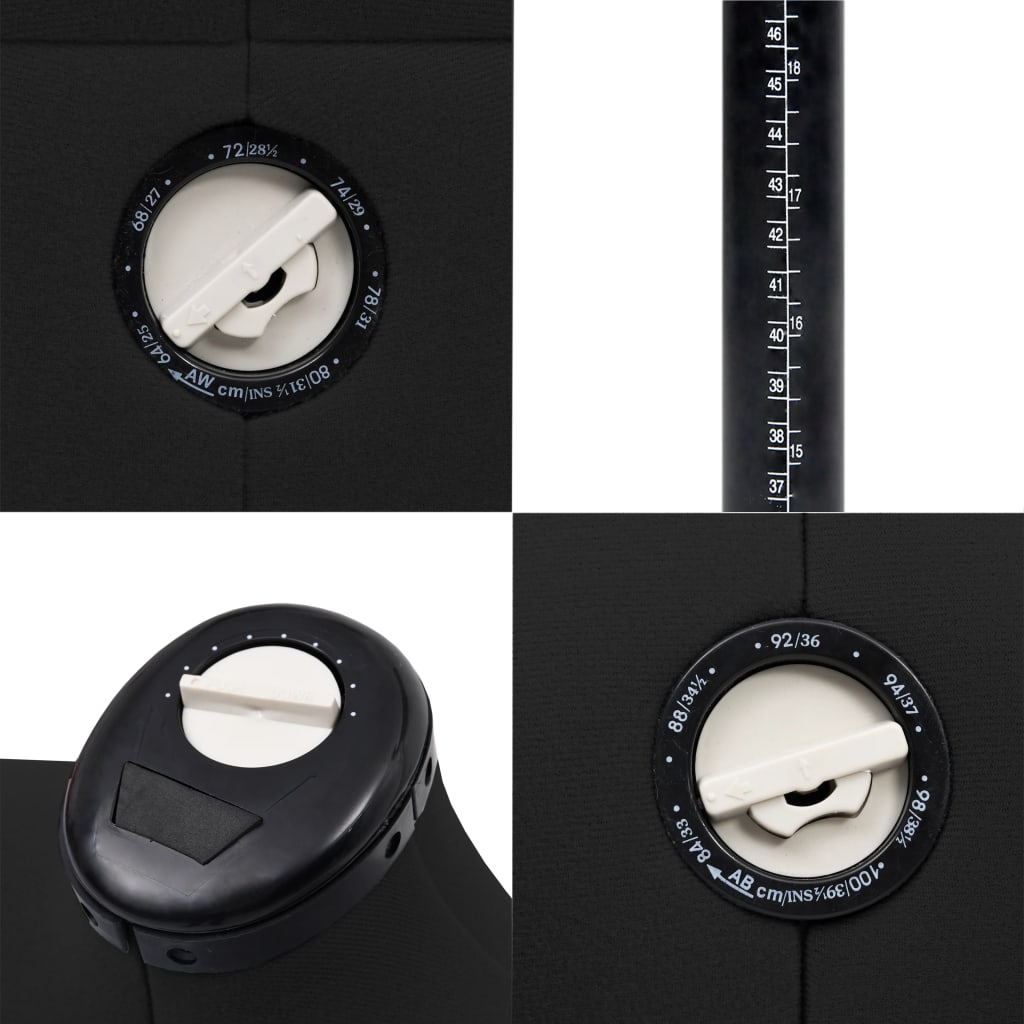 Schneiderpuppe Verstellbar Weiblich Schwarz S Größe 33-40, vidaXL, 7