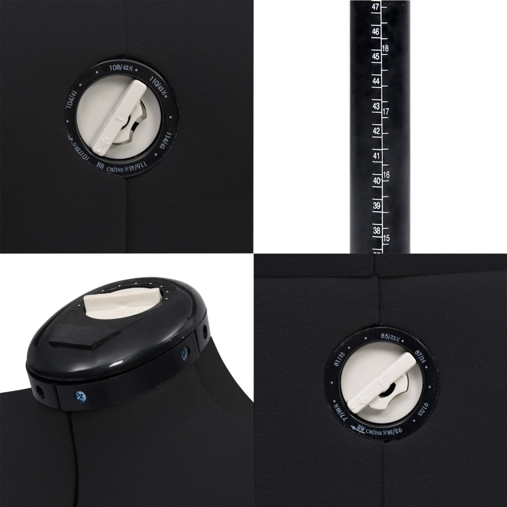 Schneiderpuppe Verstellbar Weiblich Schwarz M Größe 40-46, vidaXL, 7