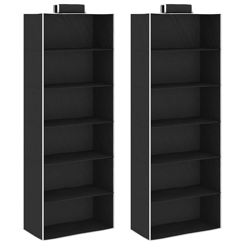 Hängeaufbewahrung für Schränke 2 Stk. mit 6 Fächern Stoff, vidaXL, 1