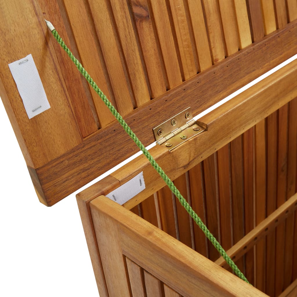 vidaXL - Gartenbox, 60x50x58 cm, Gartenschrank Holz, Gartentruhe, Sitzbank mit Stauraum, Garten Aufbewahrungsbox, Akazien-Massivholz mit Ölfinish