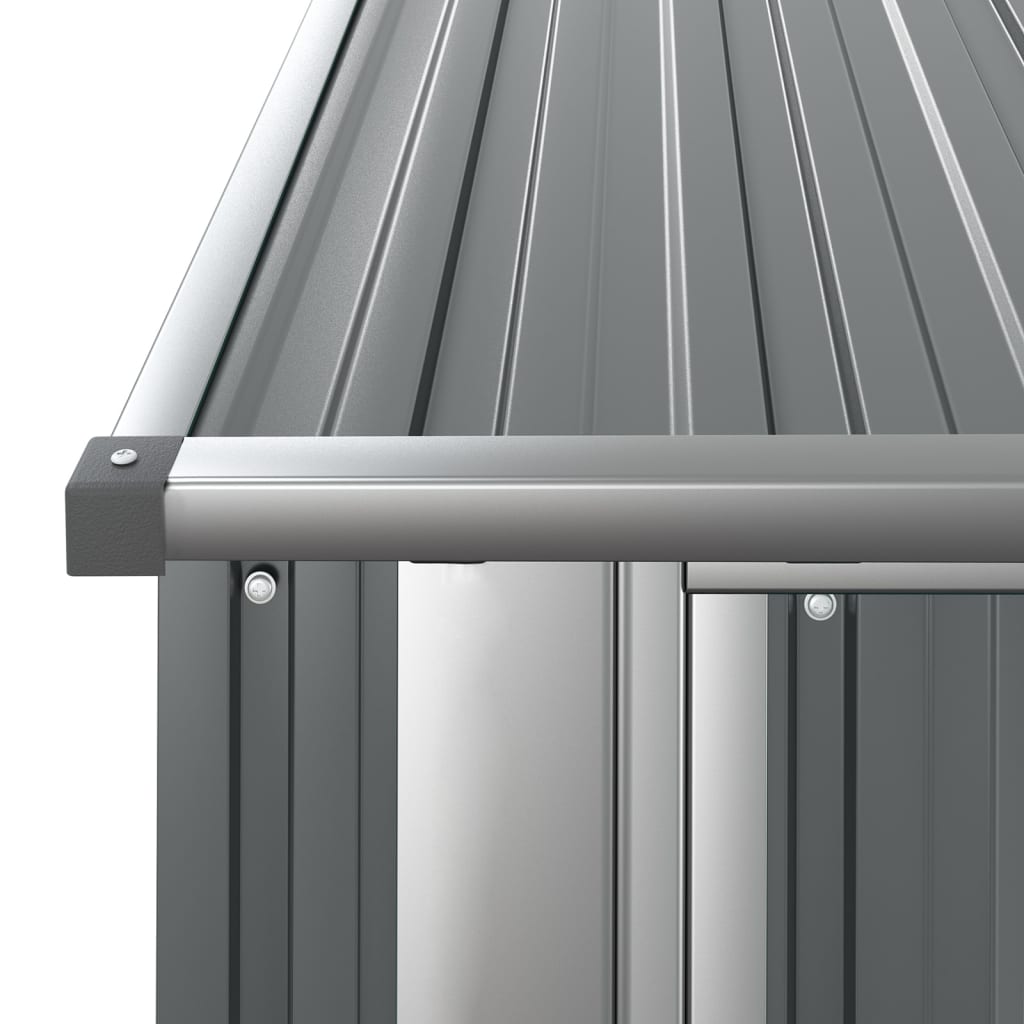 Geräteschuppen, Gerätehaus, Gartenschrank Wetterfest, Gerätehaus metall, Outdoor schrank, Verzinkter Stahl, Grau, vidaXL, 3