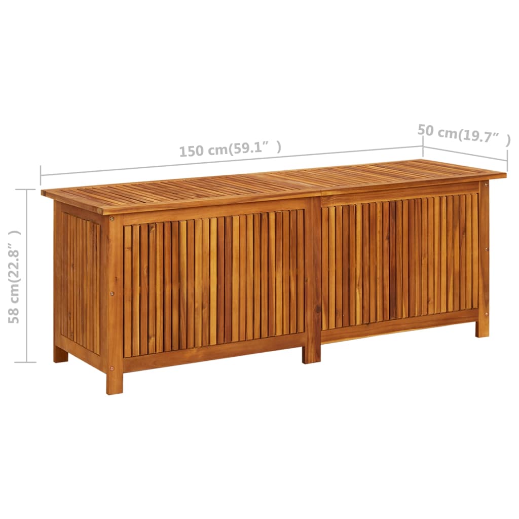 vidaXL Garten-Aufbewahrungsbox 150x50x58 cm Massivholz Akazie