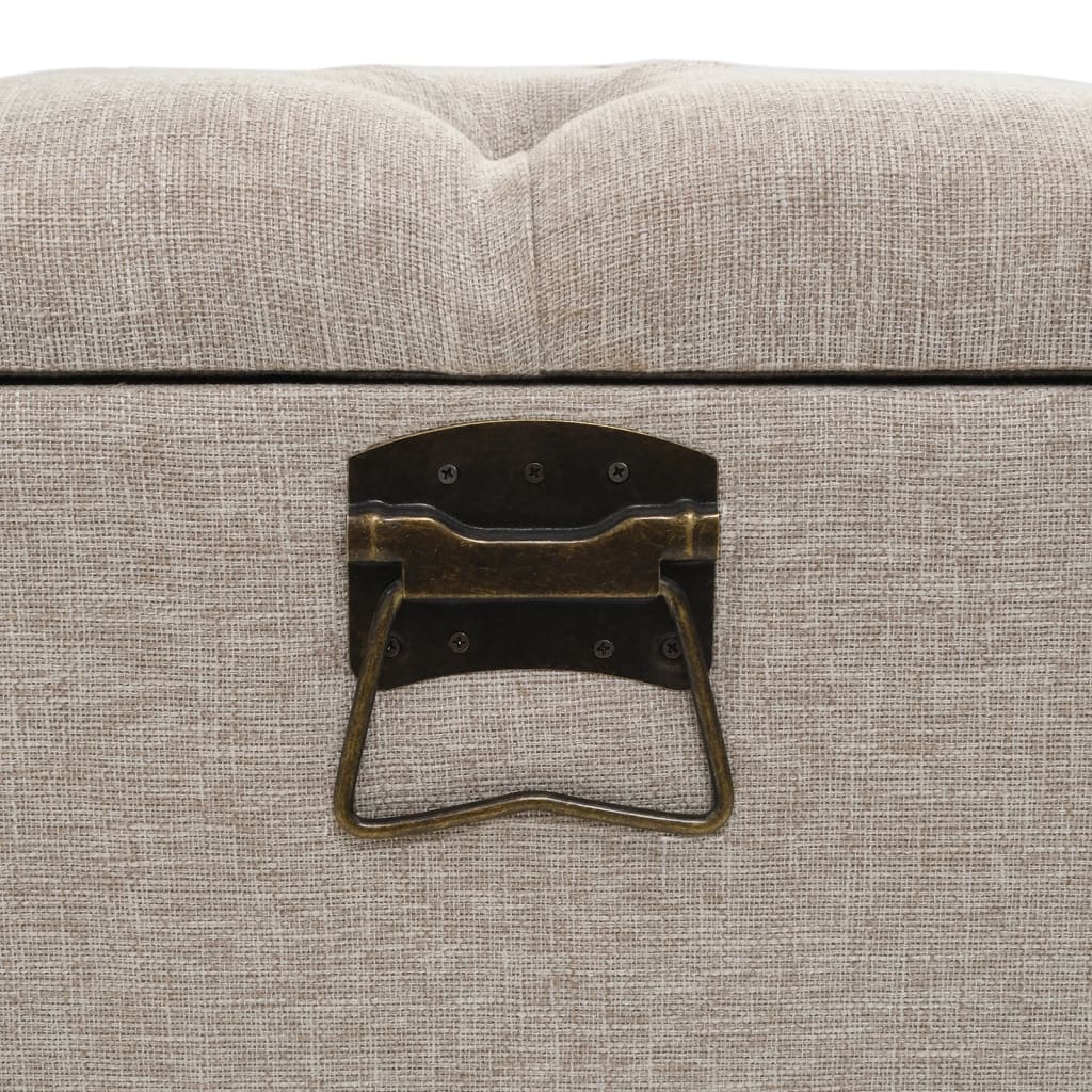 Sitzbank, Sitzbank mit Stauraum, und Rückenlehne, Bank zum Sitzen, 110 x 52 x 75 cm, Creme Stoff, vidaXL, 7