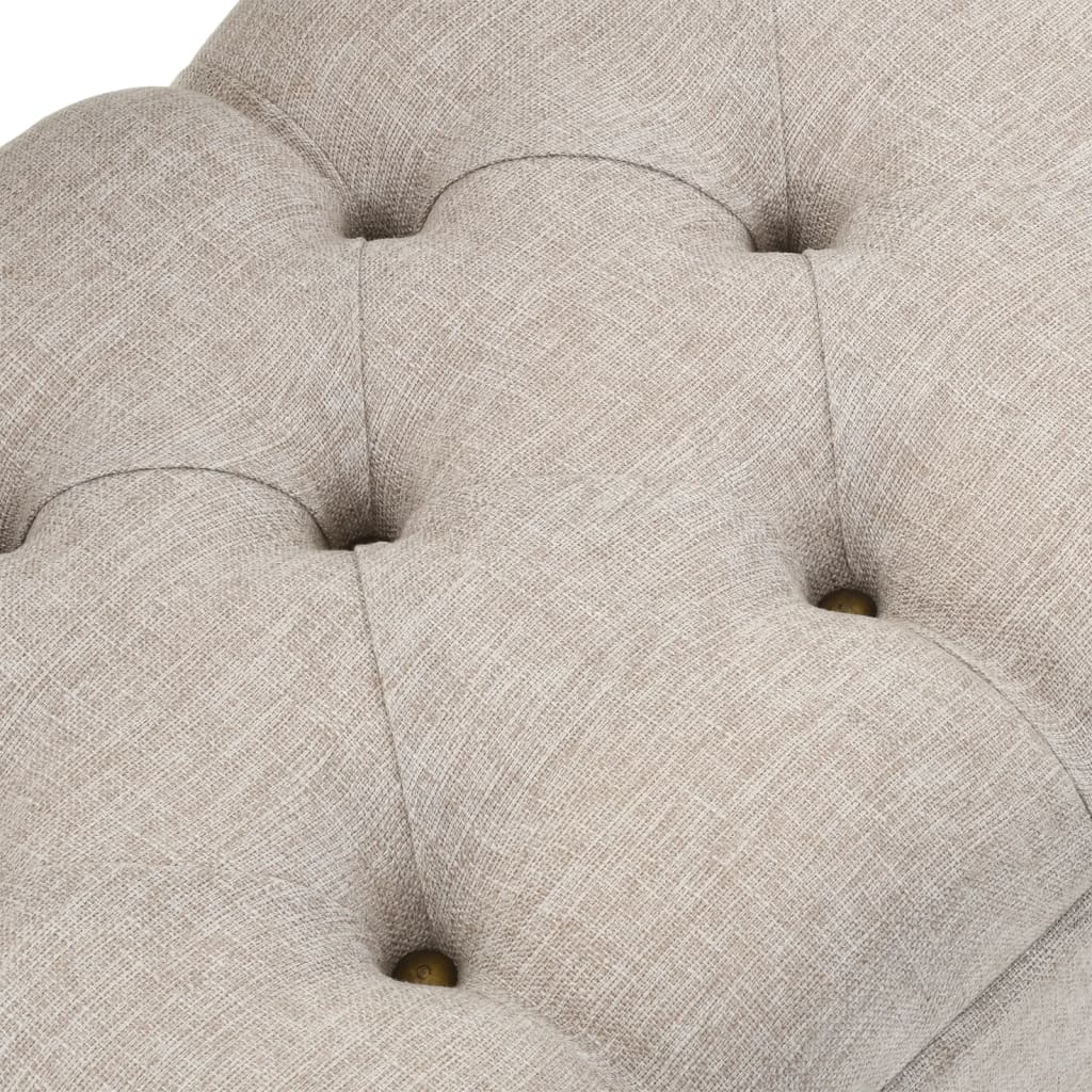 Sitzbank, Sitzbank mit Stauraum, und Rückenlehne, Bank zum Sitzen, 110 x 52 x 75 cm, Creme Stoff, vidaXL, 9