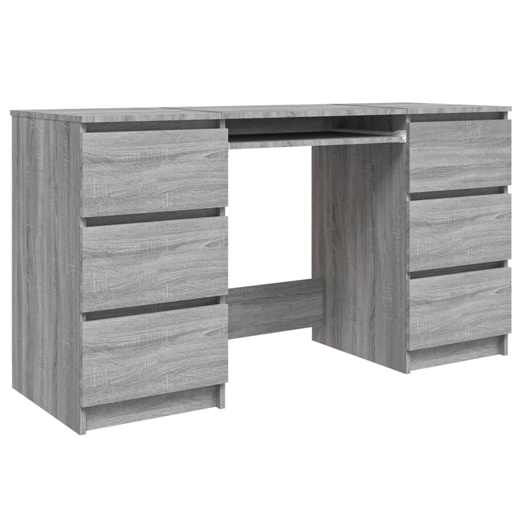 vidaXL - Schreibtisch Grau Sonoma 140x50x77 cm Holzwerkstoff