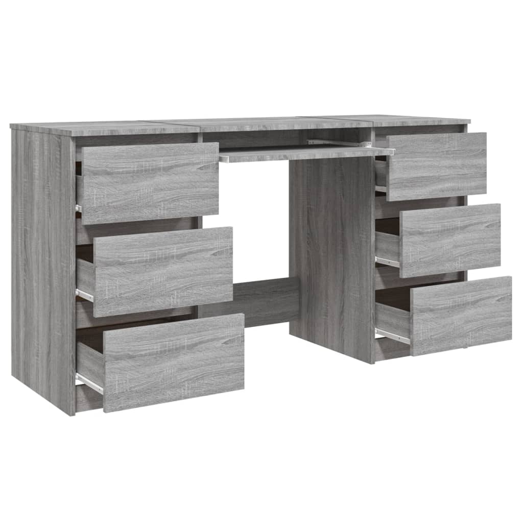 vidaXL - Schreibtisch Grau Sonoma 140x50x77 cm Holzwerkstoff