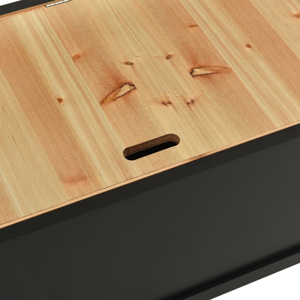 Sitzbank, und Rückenlehne, Bank zum Sitzen, 107x45x75,5 cm, Massivholz Tanne, Schwarz, vidaXL, 7