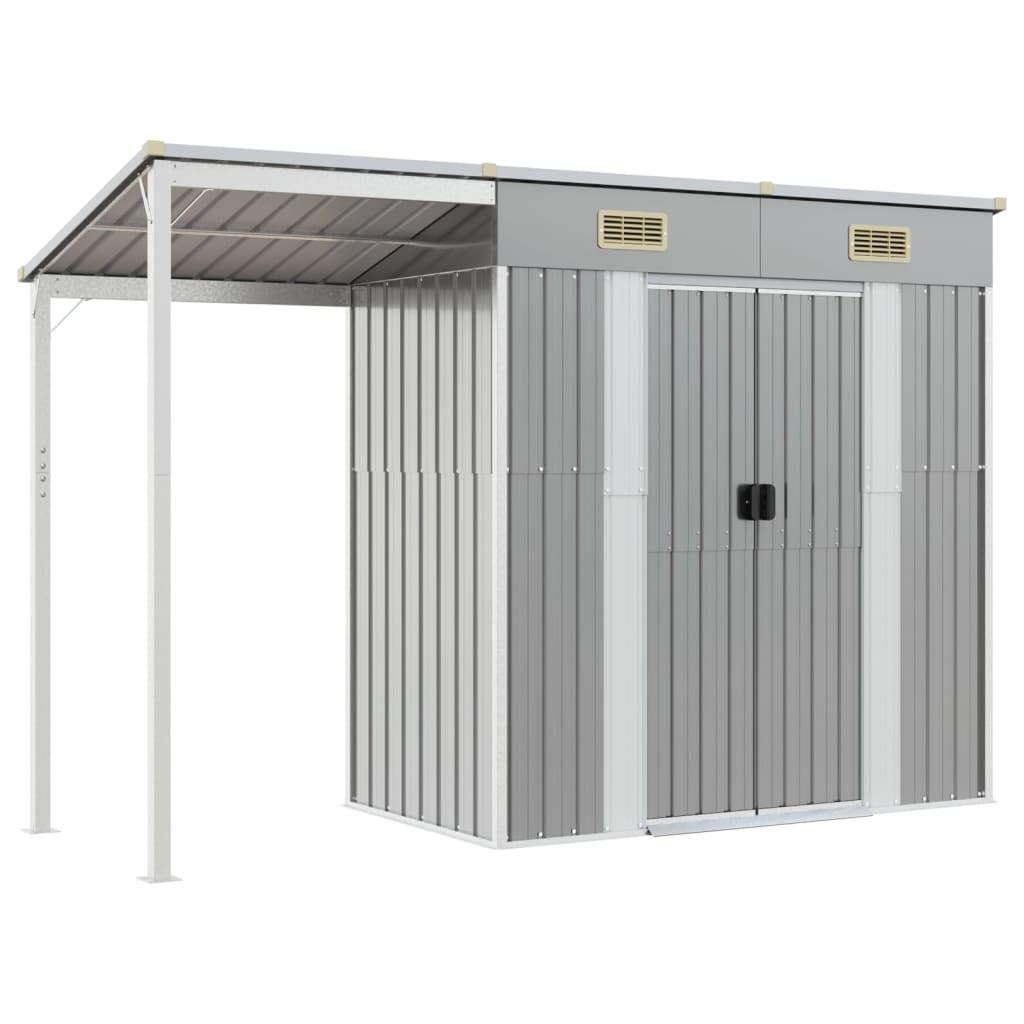 Geräteschuppen, Gartenschrank Wetterfest, Gerätehaus metall, Gartenhaus mit Schleppdach, Outdoor schrank, Stahl, vidaXL, 9