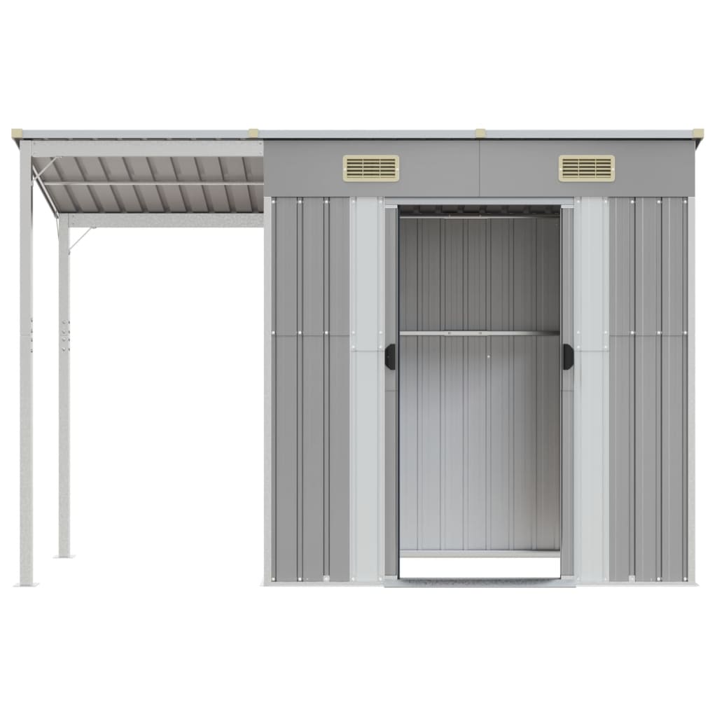 Geräteschuppen, Gartenschrank Wetterfest, Gerätehaus metall, Gartenhaus mit Schleppdach, Outdoor schrank, Stahl, vidaXL, 3
