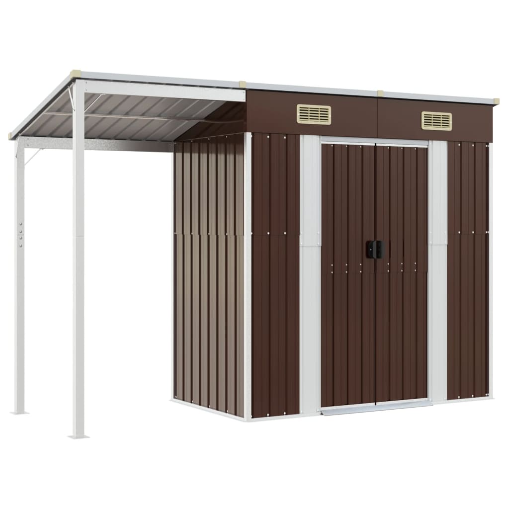 Geräteschuppen, Gartenschrank Wetterfest, Gerätehaus metall, Gartenhaus mit Schleppdach, Outdoor schrank, Stahl, vidaXL, 9