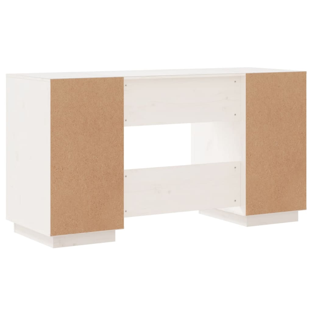 vidaXL - Schreibtisch Weiß 140x50x75 cm Massivholz Kiefer