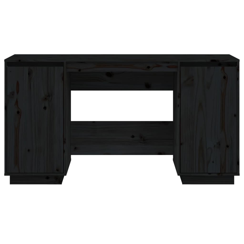 vidaXL - Schreibtisch Schwarz 140x50x75 cm Massivholz Kiefer