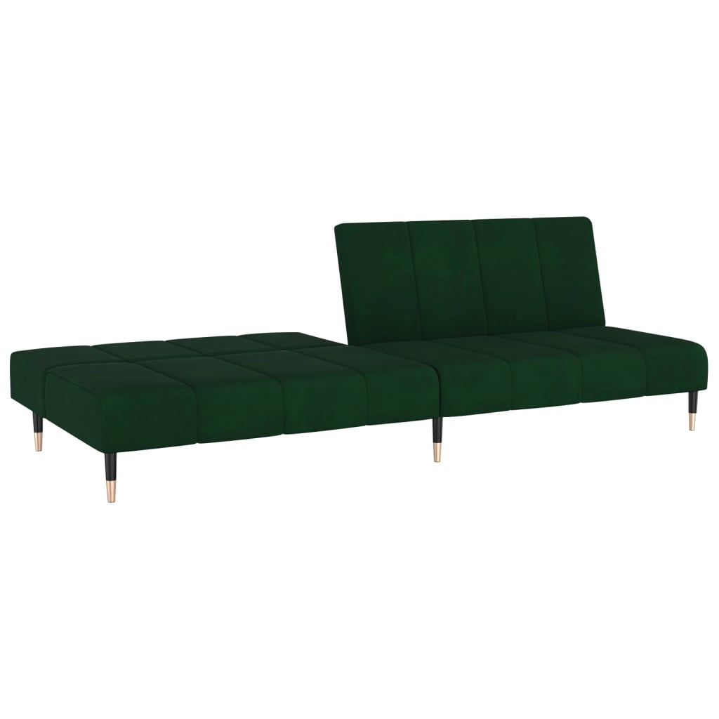 vidaXL Schlafsofa 2-Sitzer Dunkelgrün Samt