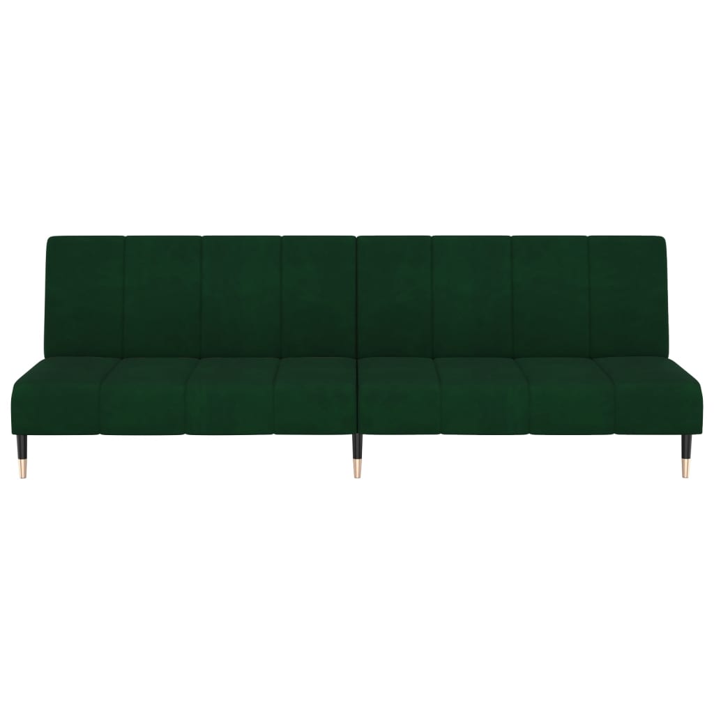 vidaXL Schlafsofa 2-Sitzer Dunkelgrün Samt
