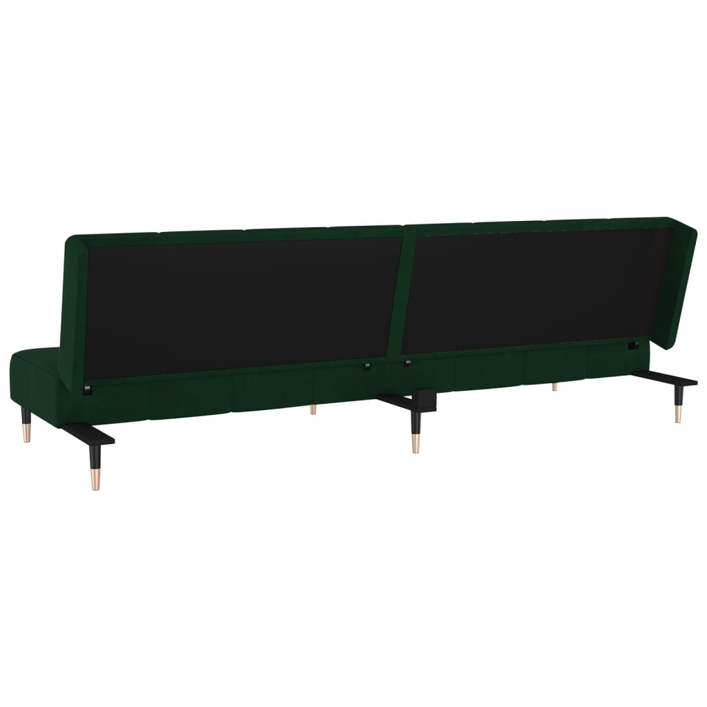 vidaXL Schlafsofa 2-Sitzer Dunkelgrün Samt