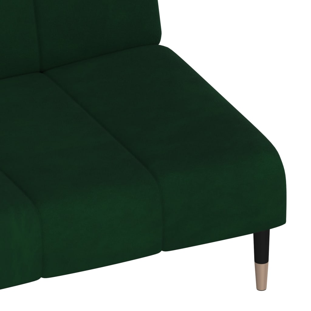 vidaXL Schlafsofa 2-Sitzer Dunkelgrün Samt