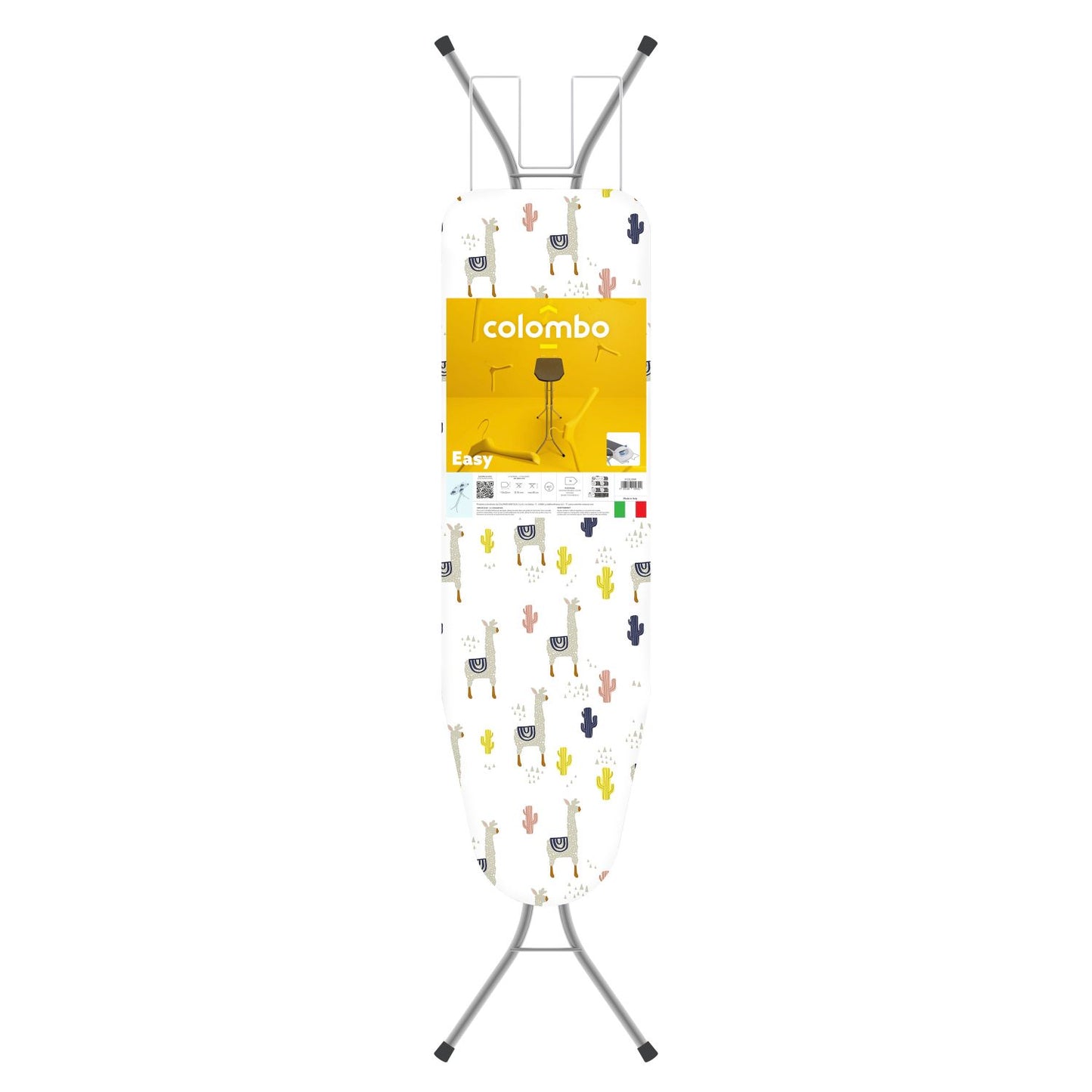 Bügelbrett, Bügeltisch, 110x32 cm, Höhenverstellbar in 4 Positionen bis 88 cm, Pulverbeschichteter Stahl, Hergestellt in Italien, Colombo EASY, 2