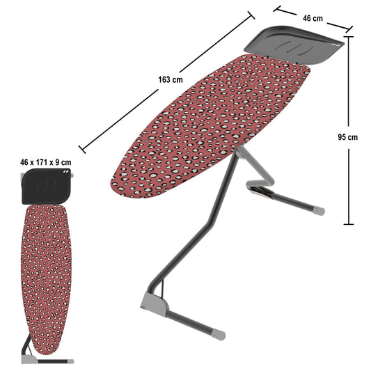 Bügelbrett, Bügeltisch, 120x40 cm, Höhenverstellbar bis zu 95 cm, Bügelbrettbezug 100% Baumwolle, Hergestellt in Italien, Colombo ATLANTIC, 2