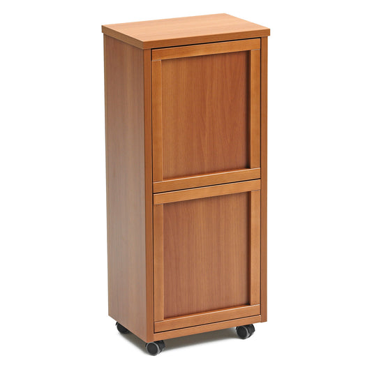Küchenwagen, mit 2 Mülleimer, Mülleimer Küche,  Küchenrollwagen, mit 2 Abfalleimer, 12 L, Küchenwagen holz, ARIT MADERA 2, 2