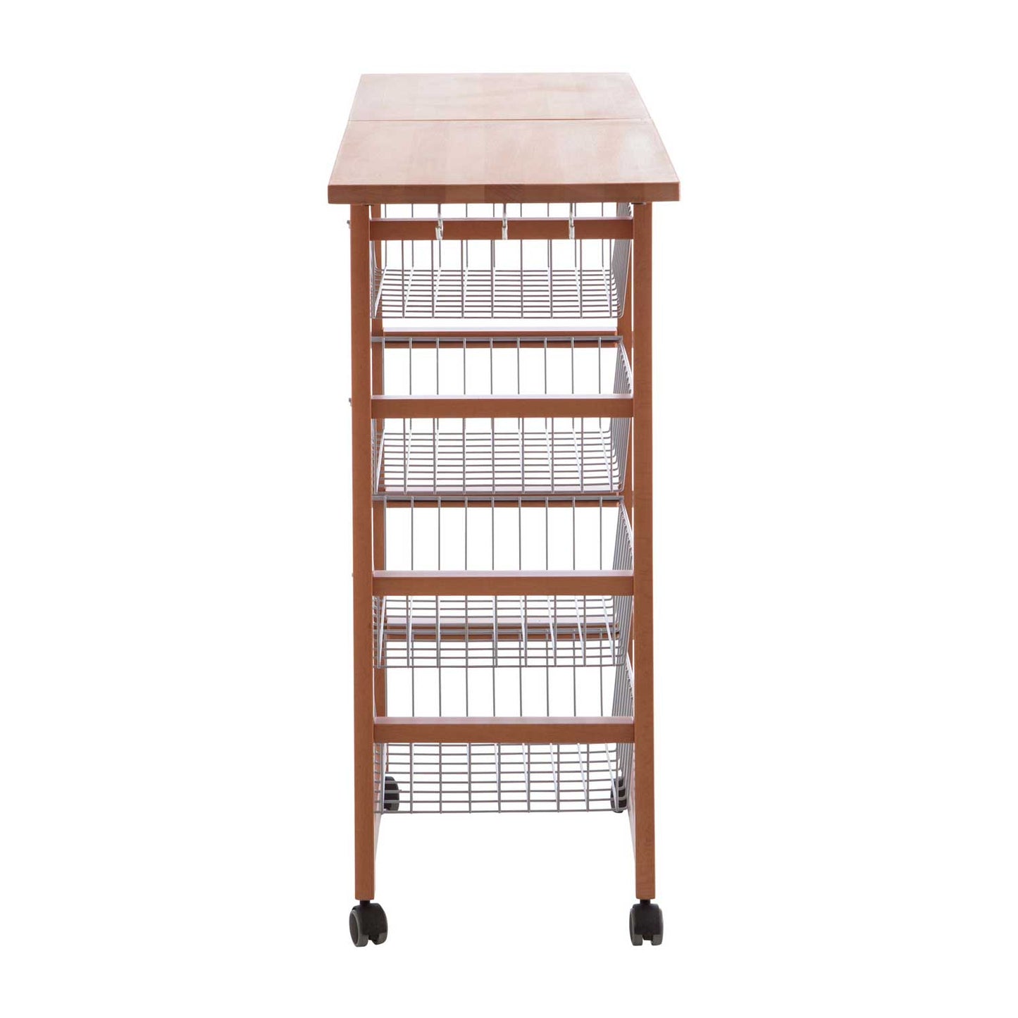 ARIT - Küchenwagen mit arbeitsplatte GASTONCINO, ausklappbarer 48 bis 96 cm, Küchenrollwagen, Küchenwagen holz, Kirsche, 7