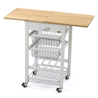 ARIT - Küchenwagen mit arbeitsplatte GASTONE, Arbeitsfläche (50 bis 100 cm), Küchenrollwagen, Küchenwagen holz, Weiß, 2