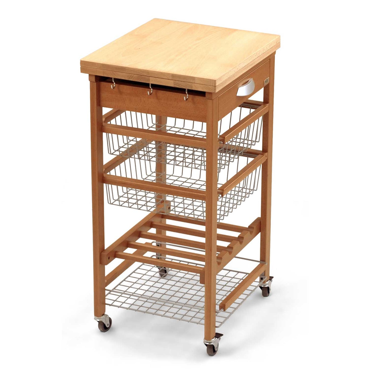 Küchenwagen, mit arbeitsplatte, Arbeitsfläche, Küchenrollwagen, Küchenwagen holz, Flaschenregal, Holz, Arit Gastone, 4