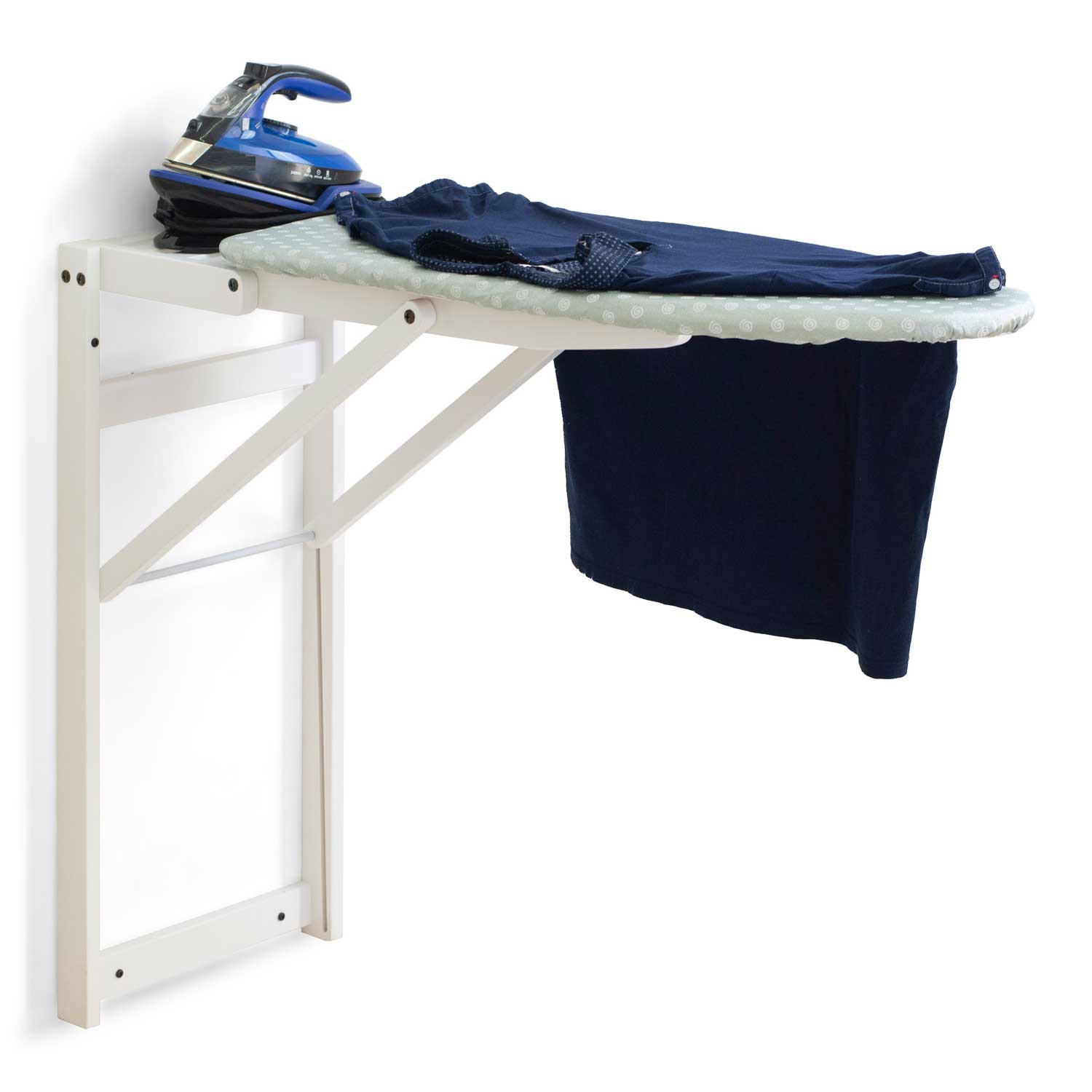 Bügelbrett, Bügelbrett Holz, Bügelbrett Wandmontage, Bügelbrett Klappbar, 86x38cm, Made in Italy, weiß, ARIT STIROJOLLY, 3