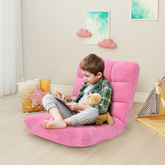 Bodensessel, Bodensofa, Bodenstuhl Faltbares Lazy Sofa Faul Tatami Bodenkissen, Rosa, Costway