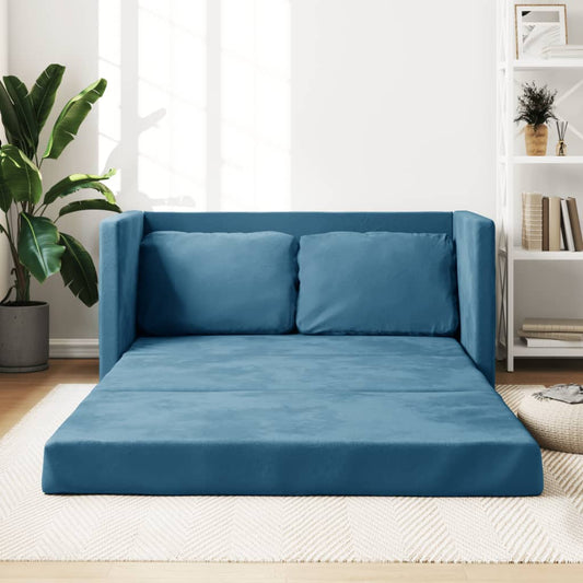 Bodensofa, Boden Sofa, Bodencouch, Bodensofa mit Schlaffunktion,122x204x55 cm, Samt, Blau,vidaXL, 2