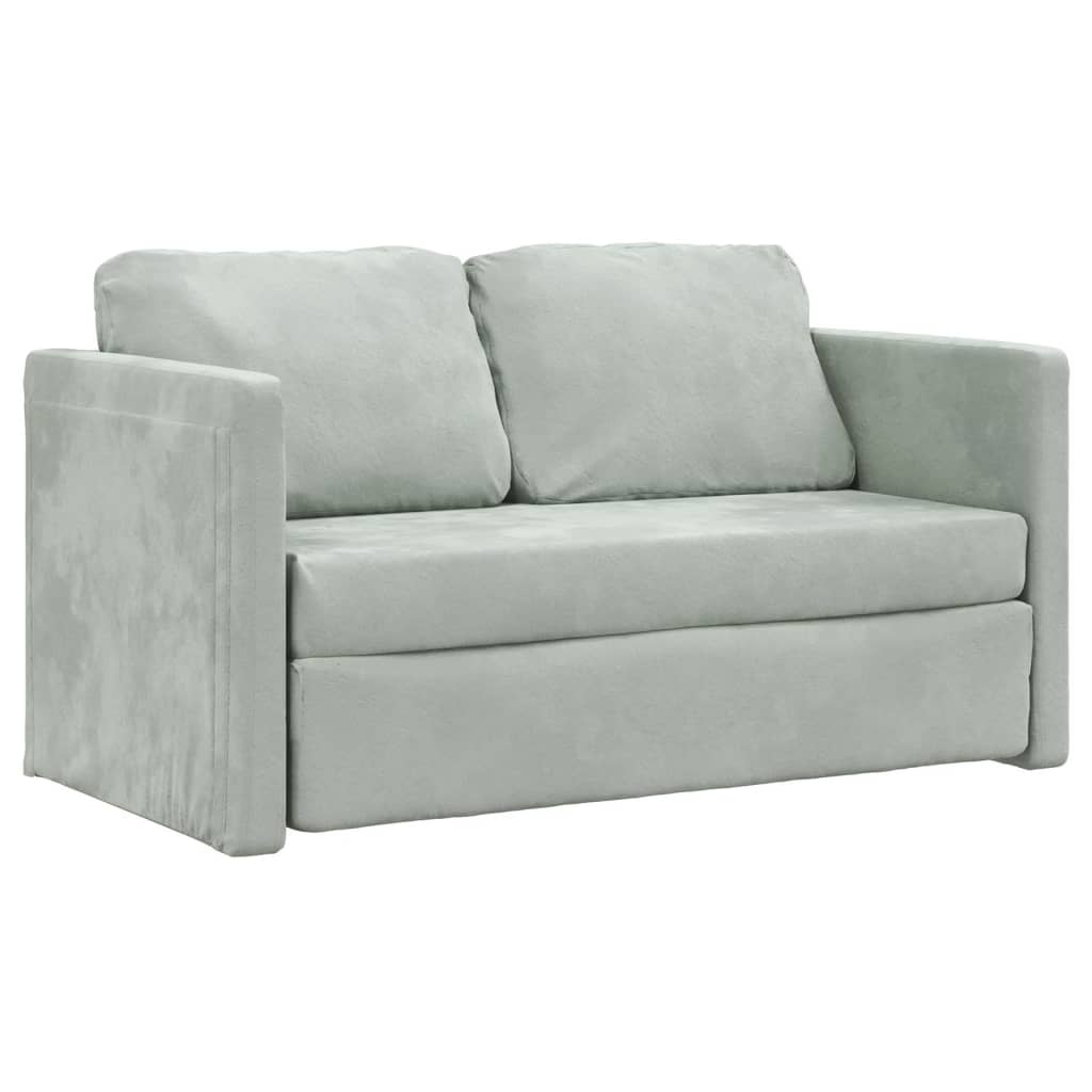 Bodensofa, Boden Sofa, Bodencouch, Bodensofa mit Schlaffunktion, 122x204x55 cm, Samt, Hellgrau, vidaXL, 1