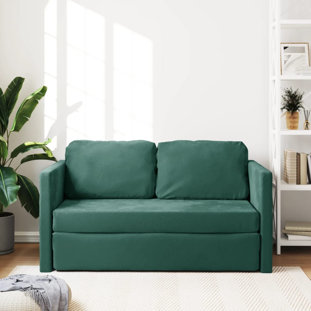 Bodensofa, Boden sofa, Bodencouch, Bodensofa mit Schlaffunktion, Bodensofa klappbar, Samt, Dunkelgrün, vidaXL, 11